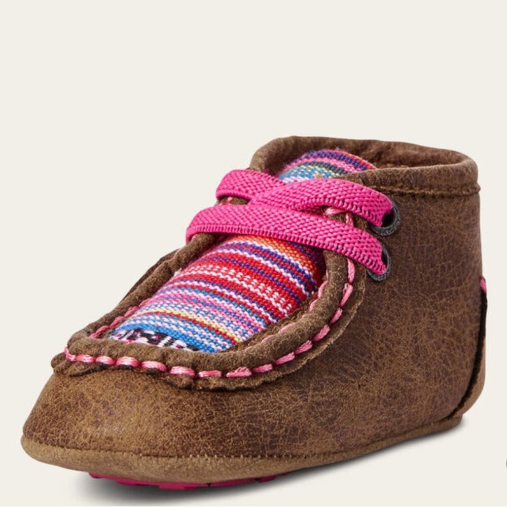 Ariat Lil Stompers Pink Aurora Spitfire Infant Size 0 Moccasin Shoes